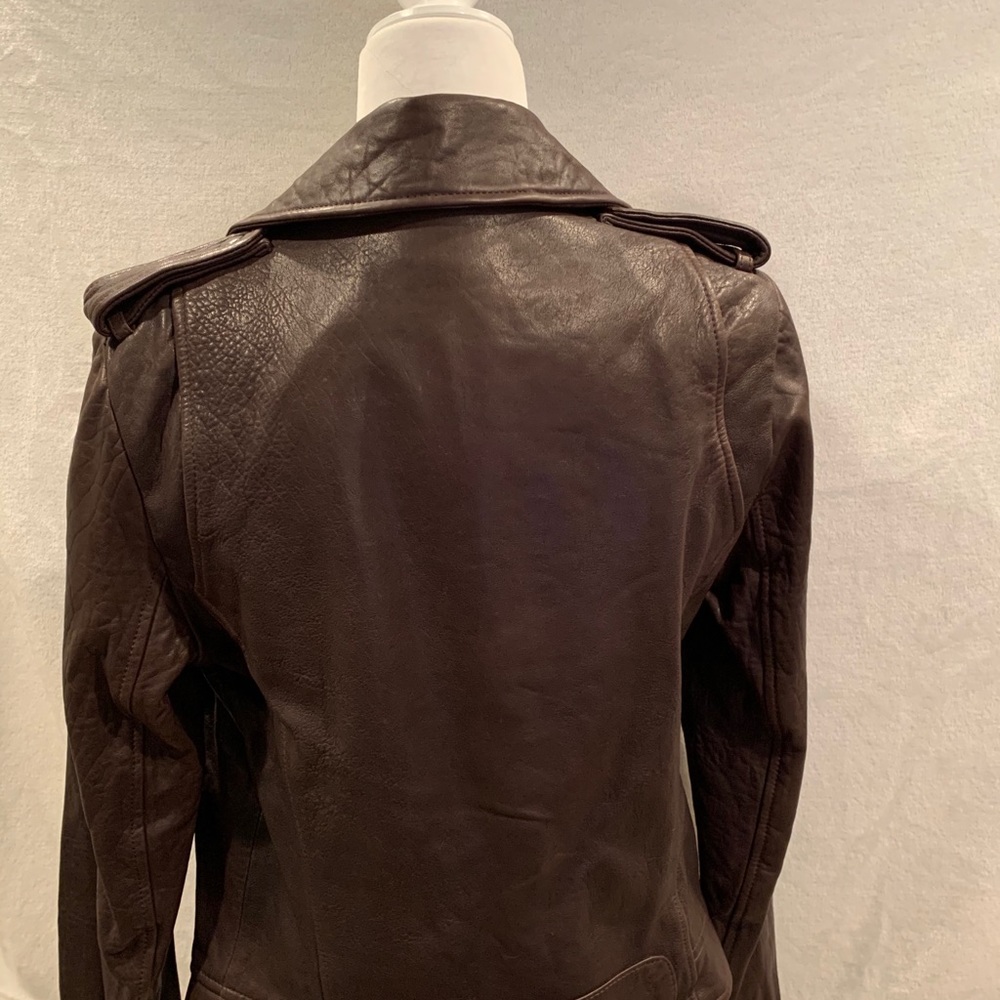 Jacket, leather, NWT, leather moto jacket. Removable fur collar - Picture 15 of 15